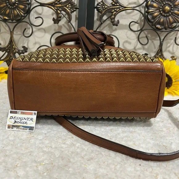 COACH Legacy Mini Tanner Pyramid Stud Crossbody RARE! Brown GUC! - Picture 11 of 15